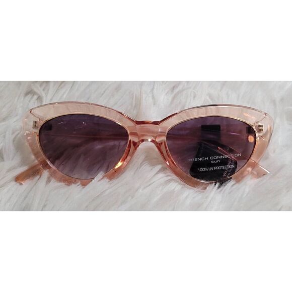 French Connection Translucent Pink/Peach Cat Eye Sunglasses, 100% Uv Uva protect - Picture 1 of 10